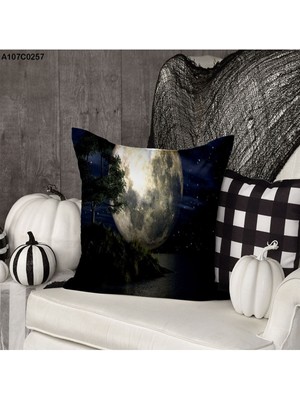 A2ZTR Kırlent Kılıf Çift Tarafı Baskılıdır Süet Kümaş