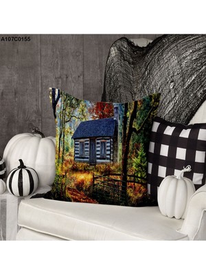 A2ZTR Kırlent Kılıf Çift Tarafı Baskılıdır Süet Kümaş