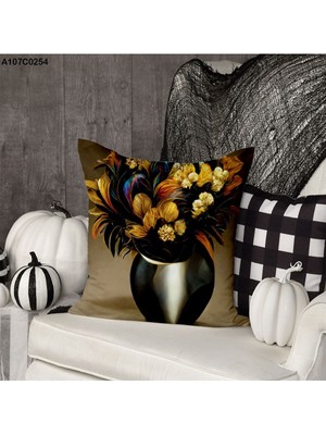 A2ZTR Kırlent Kılıf Çift Tarafı Baskılıdır Süet Kümaş