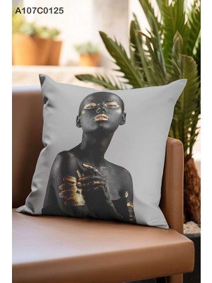 A2ZTR Kırlent Kılıf Çift Tarafı Baskılıdır Süet Kümaş