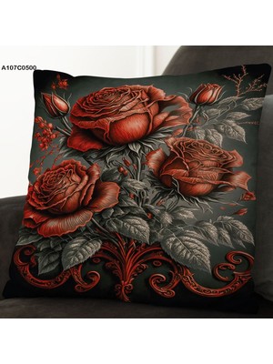 A2ZTR Kırlent Kılıf Çift Tarafı Baskılıdır Süet Kümaş