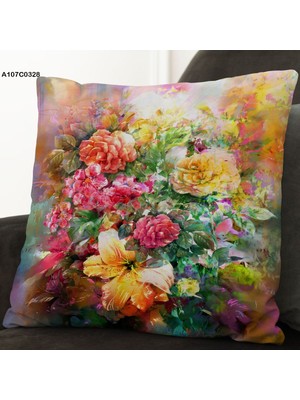 A2ZTR Kırlent Kılıf Çift Tarafı Baskılıdır Süet Kümaş