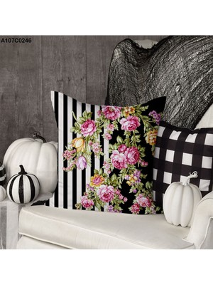 A2ZTR Kırlent Kılıf Çift Tarafı Baskılıdır Süet Kümaş