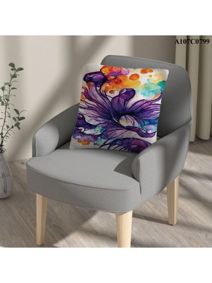 A2ZTR Kırlent Kılıf Çift Tarafı Baskılıdır Süet Kümaş