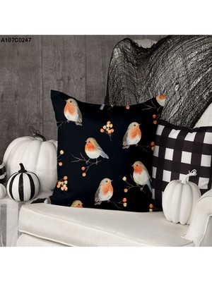 A2ZTR Kırlent Kılıf Çift Tarafı Baskılıdır Süet Kümaş