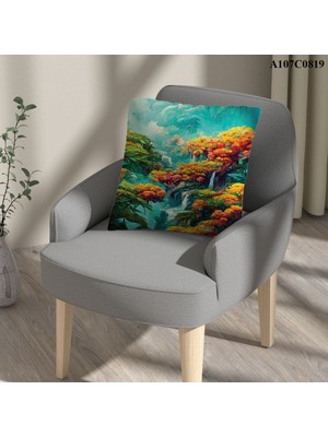 A2ZTR Kırlent Kılıf Çift Tarafı Baskılıdır Süet Kümaş