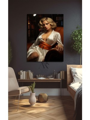 Ar Ajans Kanvas Tablo Beyaz Elbiseli Kadın Kanvas Tablo