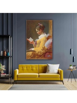 Ar Ajans Kanvas Tablo Kitap Okuyan Kız Yağlı Boya Görünümlü Jean Honore Fragonard Kanvas Tablo
