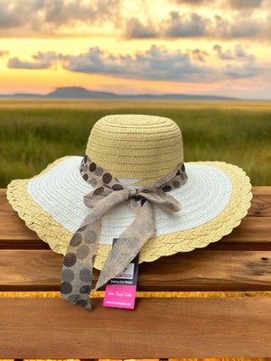 mercantoptan Kadın Çift Renkli Hasır Plaj Şapkası