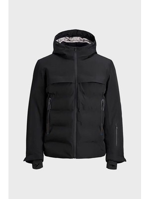 Jack & Jones Jcotarwin Puffer Soğuk Geçirmez Erkek Mont Kaban Siyah 12225287 V3