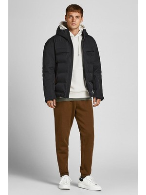 Jack & Jones Jcotarwin Puffer Soğuk Geçirmez Erkek Mont Kaban Siyah 12225287 V3