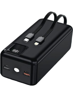 Kensa Powerbank 50.000 Mah Yeni Nesil Kendinden Kablolu 22.5 W Ultra Hızlı ve Güçlü Pd Qc 3.0