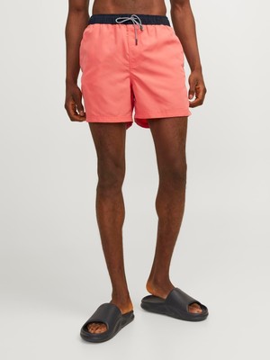 Jack & Jones Jpstfıjı Jjswım Erkek Hot Coral Deniz Şortu 12253129 V2