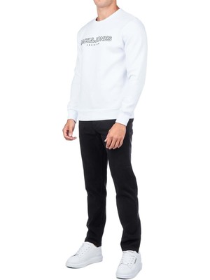 Jack & Jones Jprblajason Bisiklet Yaka Beyaz Erkek Sweatshirt 12245593 V1