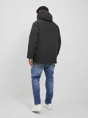 Jack & Jones Jprblakeen Büyük Beden Erkek Parka Kaban Siyah 12248450 V1