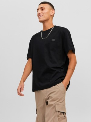 Jack & Jones Jcoclassıc Twill Bisiklet Yaka Siyah Erkek Tshirt 12240266 V1