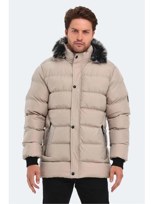 Slazenger Heck Erkek Puffer Şişme Mont Kaban Taş Gri V2