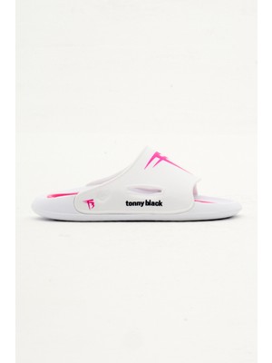 Tonny Black Çocuk Unisex Beyaz Logolu Poıli Taban Terlik