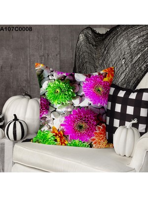 A2ZTR Kırlent Kılıf Çift Tarafı Baskılı Süet Kumaş