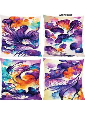 A2ZTR Temalı 4'lı Kırlent Kılıf Seti Çift Tarafı Baskılı