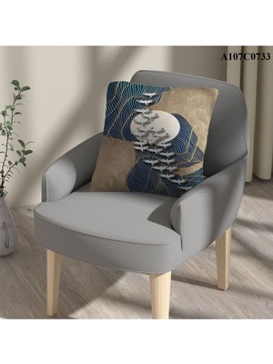 A2ZTR Kırlent Kılıf Çift Tarafı Baskılı Süet Kumaş