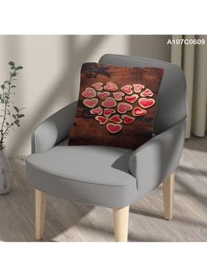 A2ZTR Kırlent Kılıf Çift Tarafı Baskılı Süet Kumaş