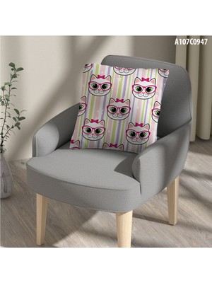 A2ZTR Kırlent Kılıf Çift Tarafı Baskılı Süet Kumaş