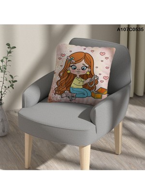 A2ZTR Kırlent Kılıf Çift Tarafı Baskılı Süet Kumaş