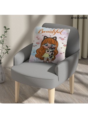 A2ZTR Kırlent Kılıf Çift Tarafı Baskılı Süet Kumaş