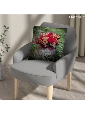 A2ZTR Kırlent Kılıf Çift Tarafı Baskılı Süet Kumaş