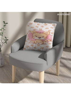 A2ZTR Kırlent Kılıf Çift Tarafı Baskılı Süet Kumaş