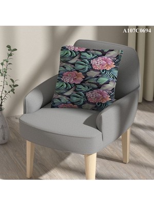 A2ZTR Kırlent Kılıf Çift Tarafı Baskılı Süet Kumaş