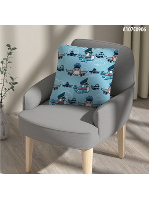 A2ZTR Kırlent Kılıf Çift Tarafı Baskılı Süet Kumaş