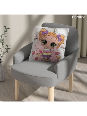 A2ZTR Kırlent Kılıf Çift Tarafı Baskılı Süet Kumaş