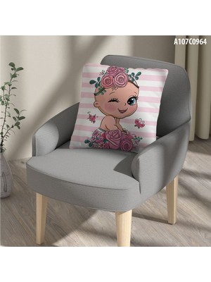 A2ZTR Kırlent Kılıf Çift Tarafı Baskılı Süet Kumaş