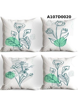 A2ZTR Temalı 4'lı Kırlent Kılıf Seti Çift Tarafı Baskılı