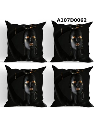 A2ZTR Temalı 4'lı Kırlent Kılıf Seti Çift Tarafı Baskılı