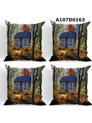 A2ZTR Temalı 4'lı Kırlent Kılıf Seti Çift Tarafı Baskılı