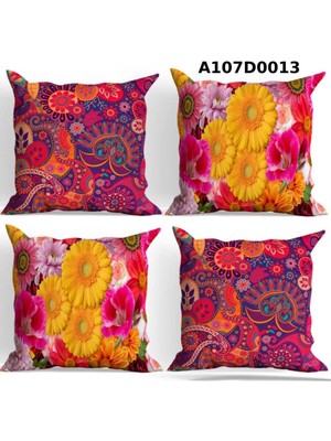 A2ZTR Temalı 4'lı Kırlent Kılıf Seti Çift Tarafı Baskılı