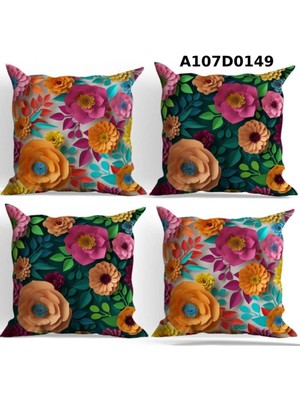 A2ZTR Temalı 4'lı Kırlent Kılıf Seti Çift Tarafı Baskılı