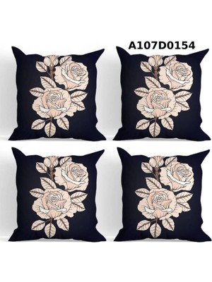 A2ZTR Temalı 4'lı Kırlent Kılıf Seti Çift Tarafı Baskılı