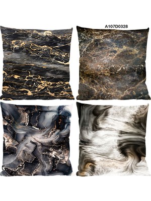 A2ZTR Temalı 4'lı Kırlent Kılıf Seti Çift Tarafı Baskılı