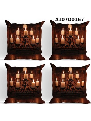 A2ZTR Temalı 4'lı Kırlent Kılıf Seti Çift Tarafı Baskılı