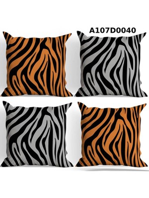 A2ZTR Temalı 4'lı Kırlent Kılıf Seti Çift Tarafı Baskılı