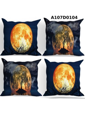 A2ZTR Temalı 4'lı Kırlent Kılıf Seti Çift Tarafı Baskılı