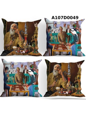 A2ZTR Temalı 4'lı Kırlent Kılıf Seti Çift Tarafı Baskılı