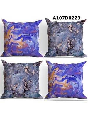 A2ZTR Temalı 4'lı Kırlent Kılıf Seti Çift Tarafı Baskılı