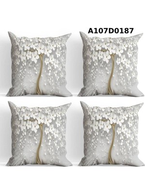 Temalı 4'lı Kırlent Kılıf Seti Çift Tarafı Baskılıdır