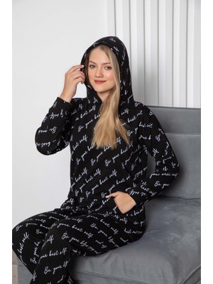 Altınay %100 Pamuk Kadın Kapüşonlu Kışlık  Pijama Takımı