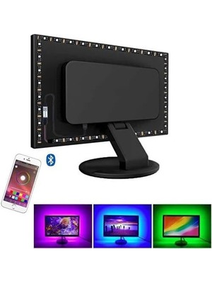 Alfalink Bluetoothlu Rgb LED Işıklı Şerit Aydınlatma Tv Arkası App Kontrol Müziğe Duyarlı Slikonlu